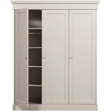 WOOOD Sivo-bež garderobna omara iz masivnega bora 171x212x63 cm Olivia – | Shoptok.si