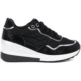 Shelvt Black women's wedge sneakers Cene