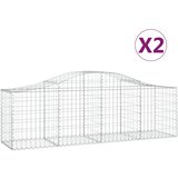  Lučne gabionske košare 2 kom 200x50x60/80 cm pocinčano željezo | shoptok.hr