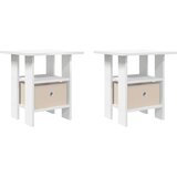  Nočna omarica 2 pcs Bela 41 x 40 x 45 cm Konstruiran les, (5000233462) | Shoptok.si