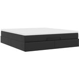 vidaXL Otomanski posteljni okvir z vzmetnico črn 180x200 cm um. usnje | Shoptok.si