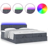 vidaXL Otomanski posteljni okvir z vzmetnicami siv 180x200cm žamet | Shoptok.si