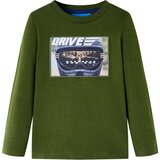  Dječja majica dugih rukava tamna kaki 92 | shoptok.hr