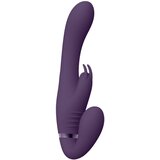 VIVE Suki - vibrator brez naramnic za polnjenje s stimulatorjem klitorisa zajčka (vijolična) | Shoptok.si