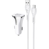  Auto punjač HOCO Z31 QC3.0 2xUSB sa micro USB kablom beli Cene