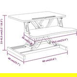 vidaXL Nastavljiva delovna postaja 60x40x(13-41,5)cm jeklo in inž. les | Shoptok.si