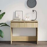 vidaXL Konzolna mizica sonoma hrast 89x41x76,5 cm jeklo | Shoptok.si