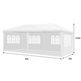  Vanjski šator, prijenosni vodootporni šator s 4 odvojive bočne ploče, bijel (6 x 3 m) | shoptok.hr