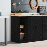  Garažni ormar za odlaganje crni 30x51x85 cm masivne borovine | shoptok.hr