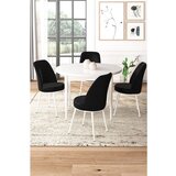 Hanah home Tor - White, Black WhiteBlack Dining Table & Chairs Set (5 Pieces) | ePonuda.com