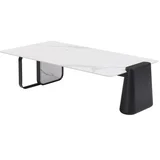 klub sto aurora bela keramicka ploca /crne metalne noge 1390x700x375mm