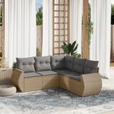  5-dijelni vrtni set sofa s jastucima bež od poliratana | shoptok.hr