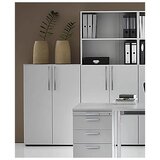 eurokraft pro nicola - pisarniška omara, 2 polici, vxšxg 1144 x 800 x 346 mm, svetlo siva | Shoptok.si