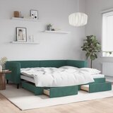  Dnevni krevet na razvlačenje tamnozeleni 100x200 cm baršunasti | shoptok.hr