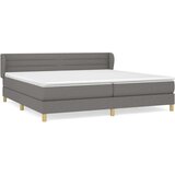  Box spring postelja z vzmetnico temno siva 200x200 cm blago, (20897384) | Shoptok.si