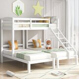 Möbrio Trojna pogradna postelja z letvami - 90x200 cm - masivni les - bela, (22060380) | Shoptok.si