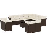  13-dijelni set vrtnih sofa s jastucima smeđi od poliratana | Eponuda.com