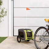 vidaXL Prikolica za bicikl za ljubimce zeleno-siva tkanina i željezo | shoptok.hr