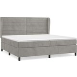  Krevet s oprugama i madracem svjetlosivi 200x200 cm baršunasti | shoptok.hr