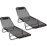  Sklopiva ležaljka za sunčanje 2 pcs Crna 182 x 55 x 85,5 cm | shoptok.hr