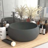  Luksuzni okrugli umivaonik mat tamnosivi 40 x 15 cm keramički | Eponuda.com