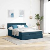  Ottoman krevet s madracem tamnoplavi 140x200 cm baršun | shoptok.hr