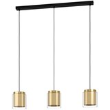 Lesnina XXXL visilica Lagunitas 99654, 3x E27, dužina 91 cm, mesing i prozirno staklo Cijene