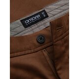 Ombre Men's classic cut chino pants with soft texture - caramel | Shoptok.si