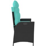  Vrtni naslonjač s jastucima crni od poliratana Crna 104 x 59 x 93 cm | shoptok.hr