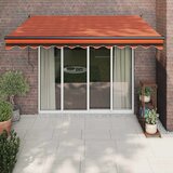 vidaXL avtomatsko zložljiva tenda oranžna in rjava 3,5x2,5 m | Shoptok.si