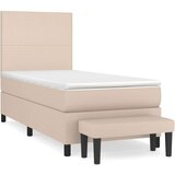 vidaXL Box spring postelja z vzmetnico kapučino 80x200 cm umetno usnje, (20893734) | Shoptok.si