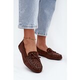 Boto Embellished Women's Loafers Made of Eco Suede Brown Prissine Cijene