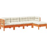  The Living Store Vrtna sedežna garnitura 5-delna z blazinami voščeno rjava - Vrtna Sedežna Garnitura, (21451709) | Shoptok.si