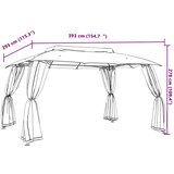  Sjenica s dvostrukim krovom i zidovima 3,93x2,93 m čelična | shoptok.hr