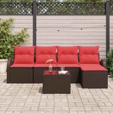  Set sofe s jastukom s pohranom 6 pcs Smeđa i crvena poliratan | shoptok.hr