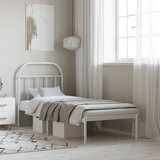 Maison Chic Kovinski Posteljni okvir - Enojna postelja - Postelja za odrasle brez vzmetnice z vzglavjem 75x190 cm-J83, (21768110) | Shoptok.si