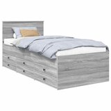 vidaXL Krevet na dan Siva Sonoma i crna 75 x 190 cm Konstruirano drvo - Sivi hrast sonoma 75 x 190 cm | shoptok.hr