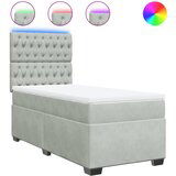  The Living Store Box spring postelja z vzmetnico svetlo siv 90x190 cm žamet - Box Spring Postelja, (21489092) | Shoptok.si
