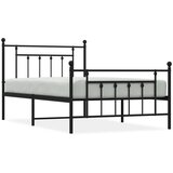 Metalni okvir kreveta uzglavlje i podnožje crni 100x200 cm | shoptok.hr