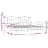  Metalni okvir kreveta uzglavlje i podnožje crni 200x200 cm | shoptok.hr