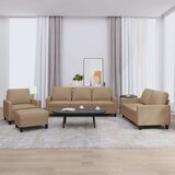  4-dijelni set sofa s jastucima boja cappuccina od umjetne kože | shoptok.hr