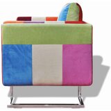 Motiv Kockasta Fotelja s Kromiranim Nogama Patchwork Dizajn Tkanina | shoptok.hr