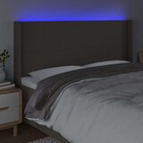  LED uzglavlje smeđesivo 163 x 16 x 118/128 cm od tkanine | shoptok.hr