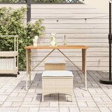  Vrtni stol s pločom od akacije bež 105x75x72 cm poli ratan - Bež 1 | shoptok.hr