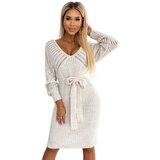 Numoco Openwork sweater dress with neckline and tie Cijene