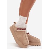 Boto Women's Low Snow Boots With Movable Strap And Embroidery On Platform Light Beige Lyrisse | shoptok.hr