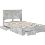  Konstrukcija postelje z vzglavjem Betonsko siva 120 x 200 cm, (5000103289) | Shoptok.si