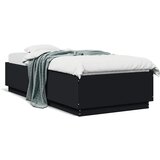 Furnova Posteljni okvir črn 100x200 cm inženirski les, (21941000) | Shoptok.si