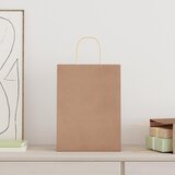  Papirnate vrećice 250 kom s ručkama smeđe 26x12x35 cm | shoptok.hr