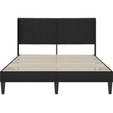  Krevetna konstrukcija s uzglavljem Crna 140 x 190 cm Baršun | shoptok.hr